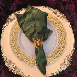 100 Green “Moss” Satin Pintuck Wedding or Holiday Napkins
